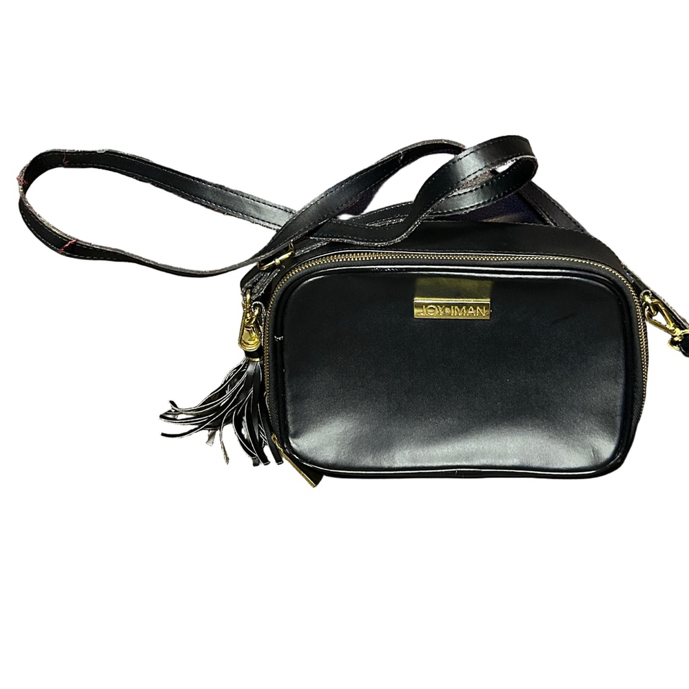 Joy & Iman Black Leather Crossbody Bag - Picture 2 of 9
